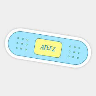 ATEEZ blue and yellow bandage Sticker
